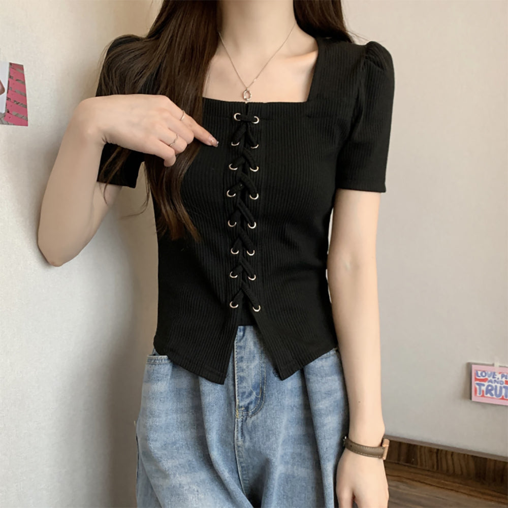 Women Square Neck A-Line Top