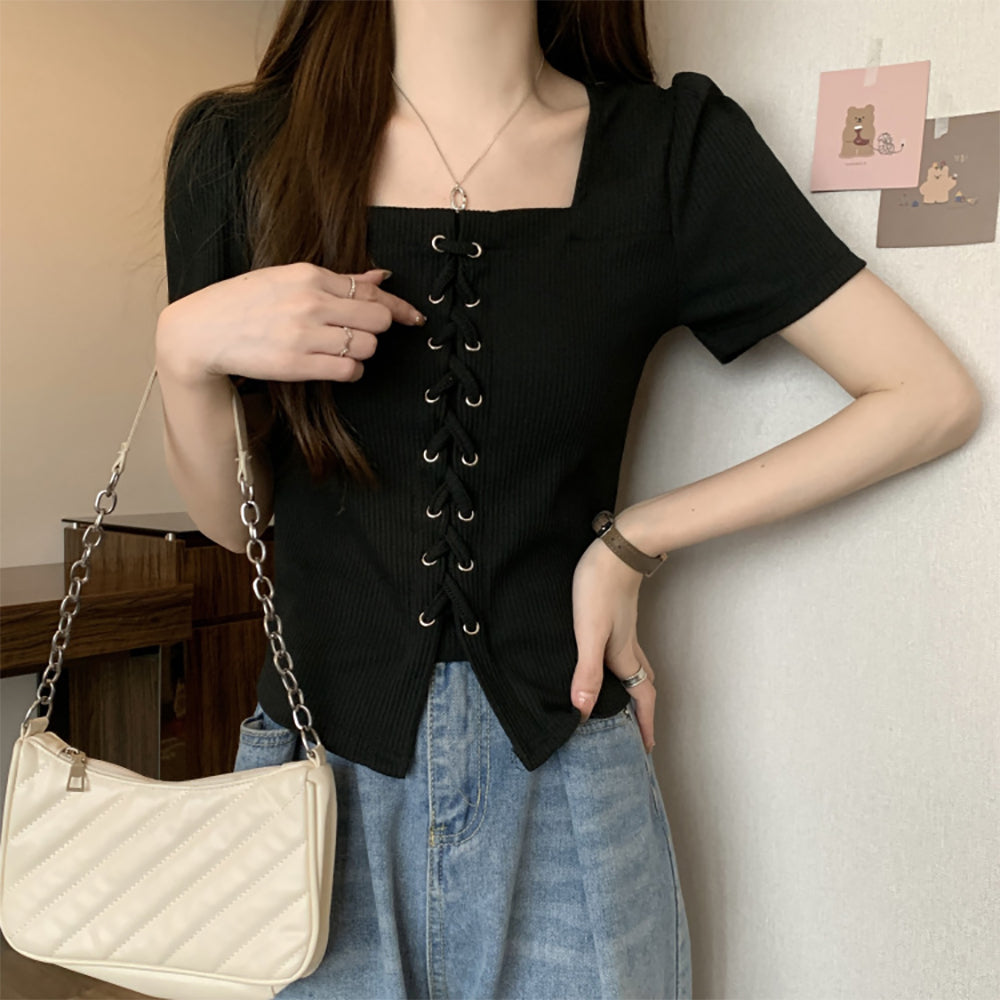 Women Square Neck A-Line Top
