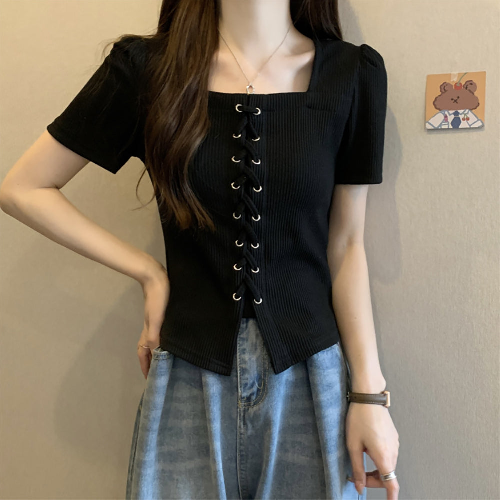 Women Square Neck A-Line Top