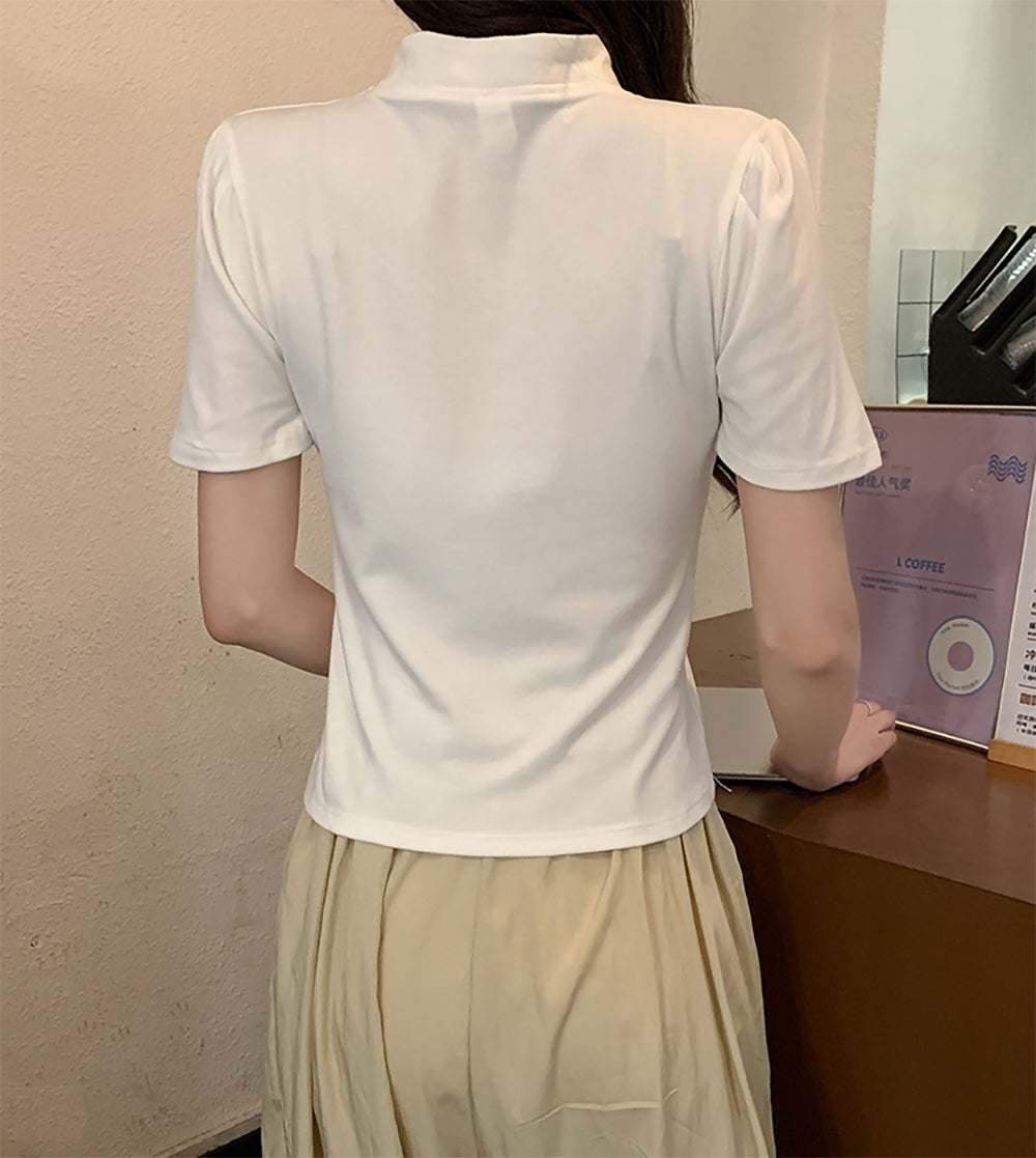 Women High Neck Casual Top