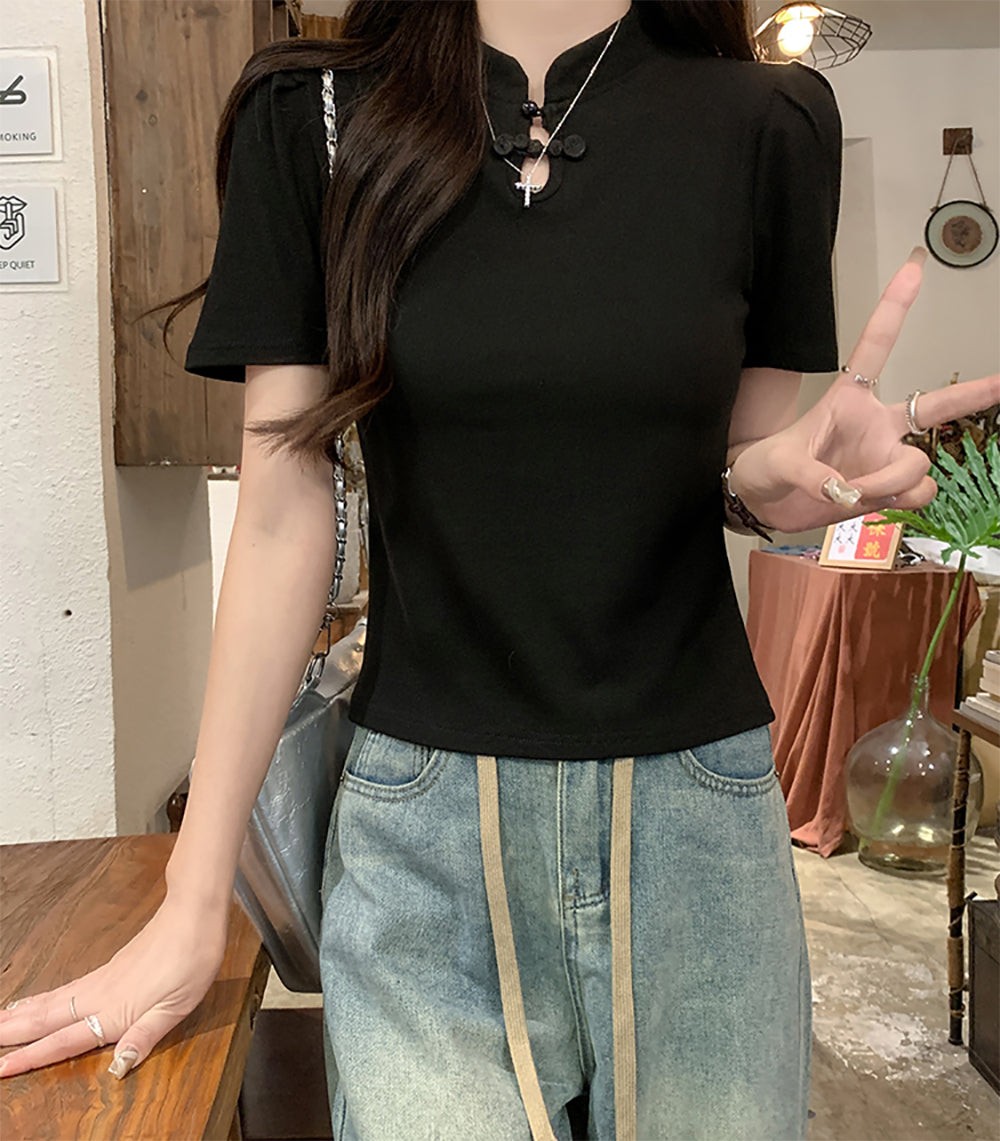 Women Solid High Neck Top