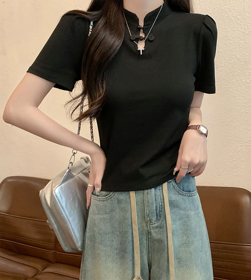 Women Solid High Neck Top