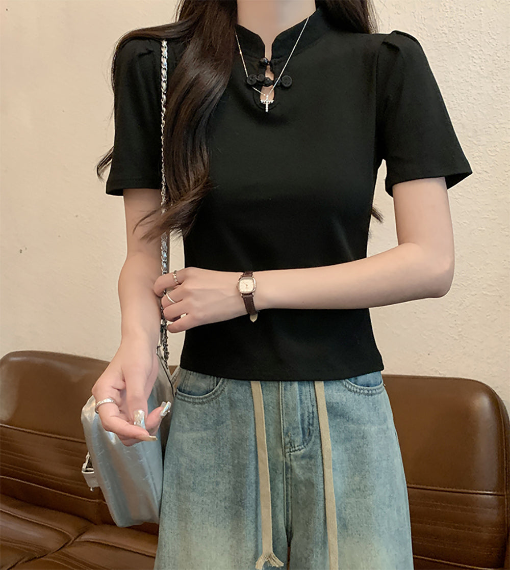 Women Solid High Neck Top