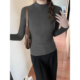 Women Raglan Sleeves High Neck Top