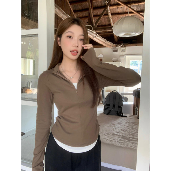 Women V-Neck Long Sleeves Top