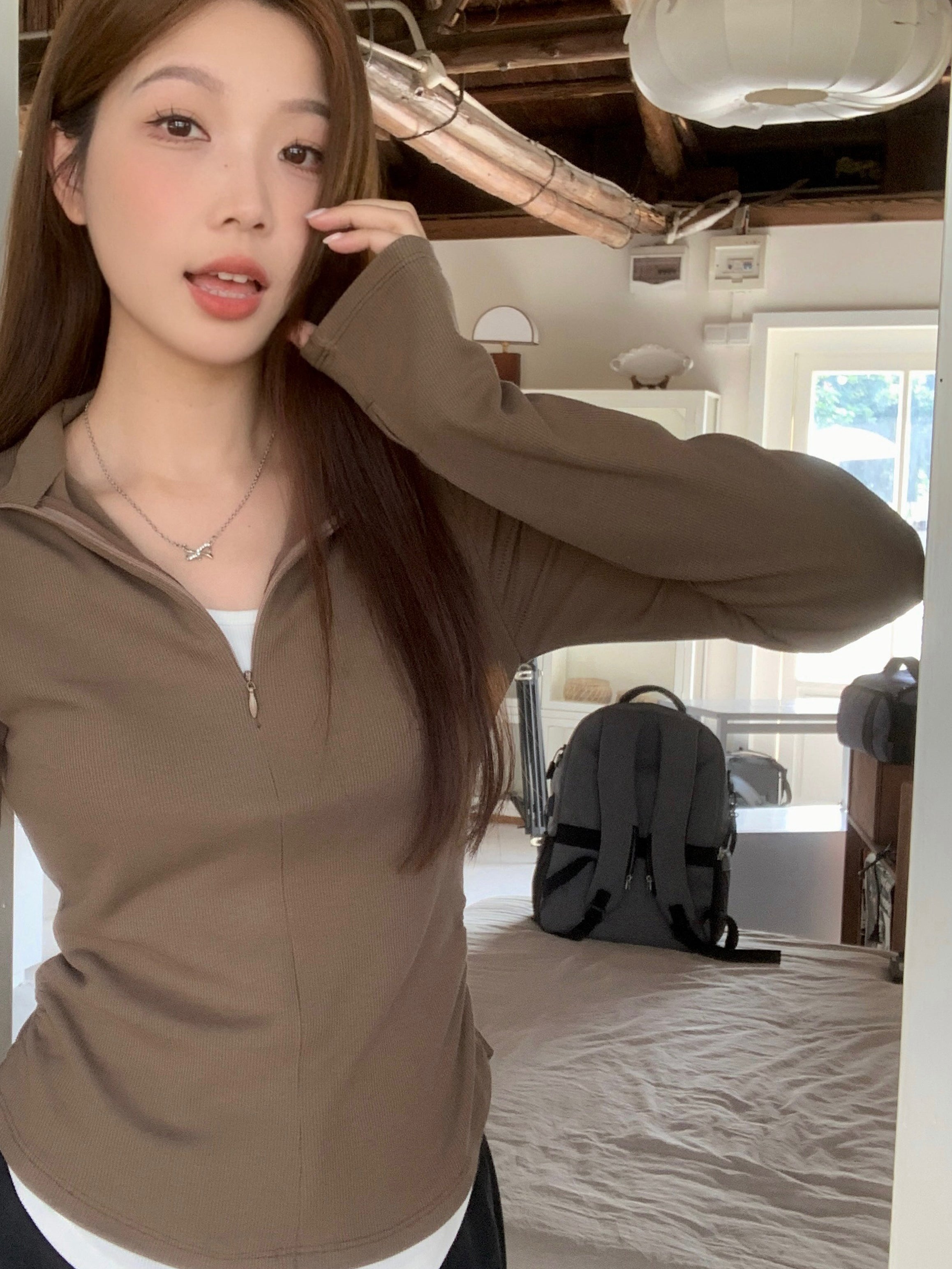 Women V-Neck Long Sleeves Top