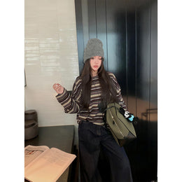 Women Striped Long Sleeves Top