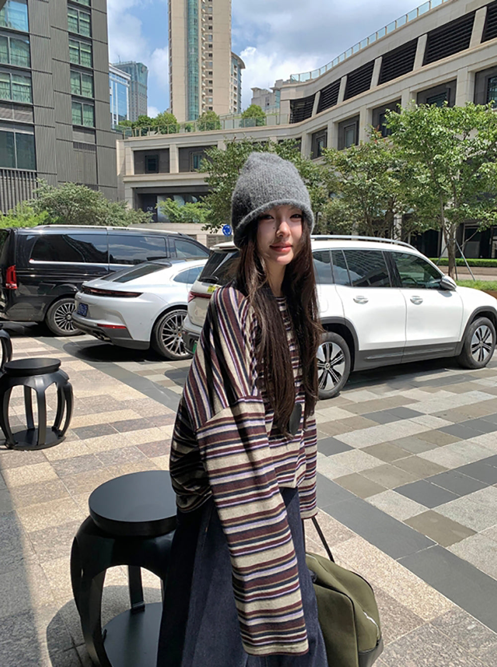 Women Striped Long Sleeves Top