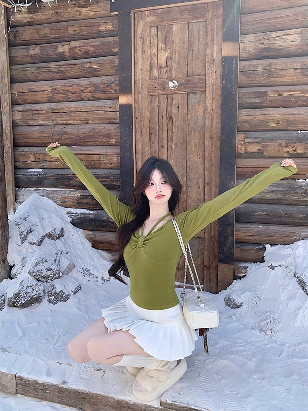 Women Extended Sleeves Top