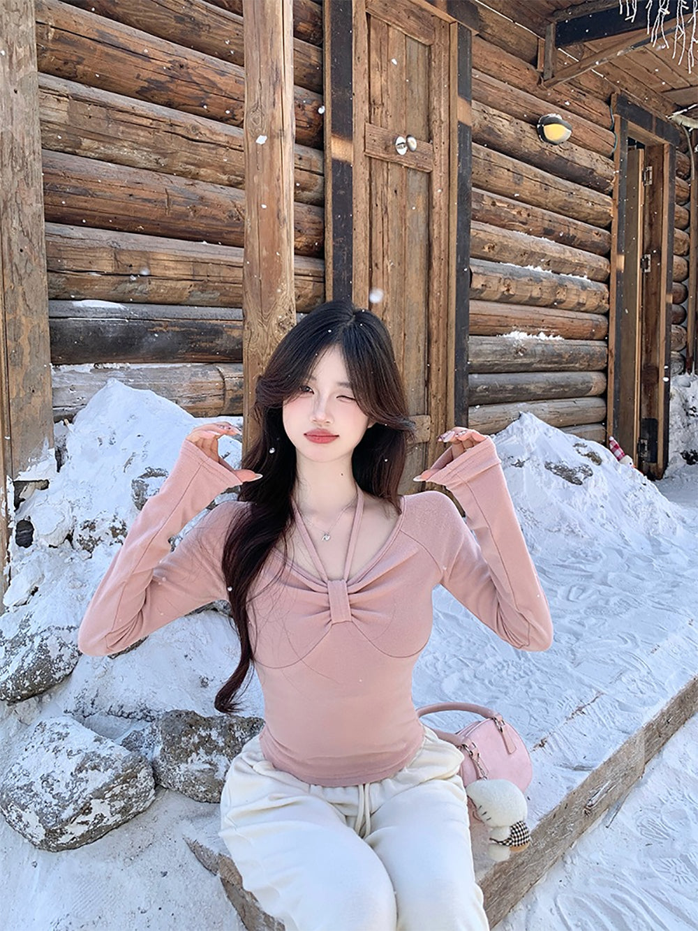 Women Round Neck Fitted Top
