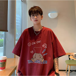 Men Graphic Printed Round Neck Cotton Oversized T-shirt
