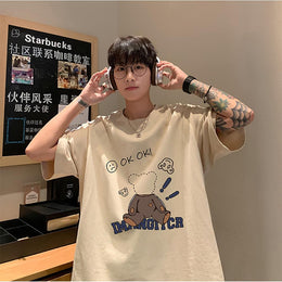 Men Graphic Printed Round Neck Cotton Oversized T-shirt