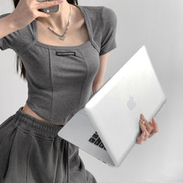 Women Solid Square Neck Top