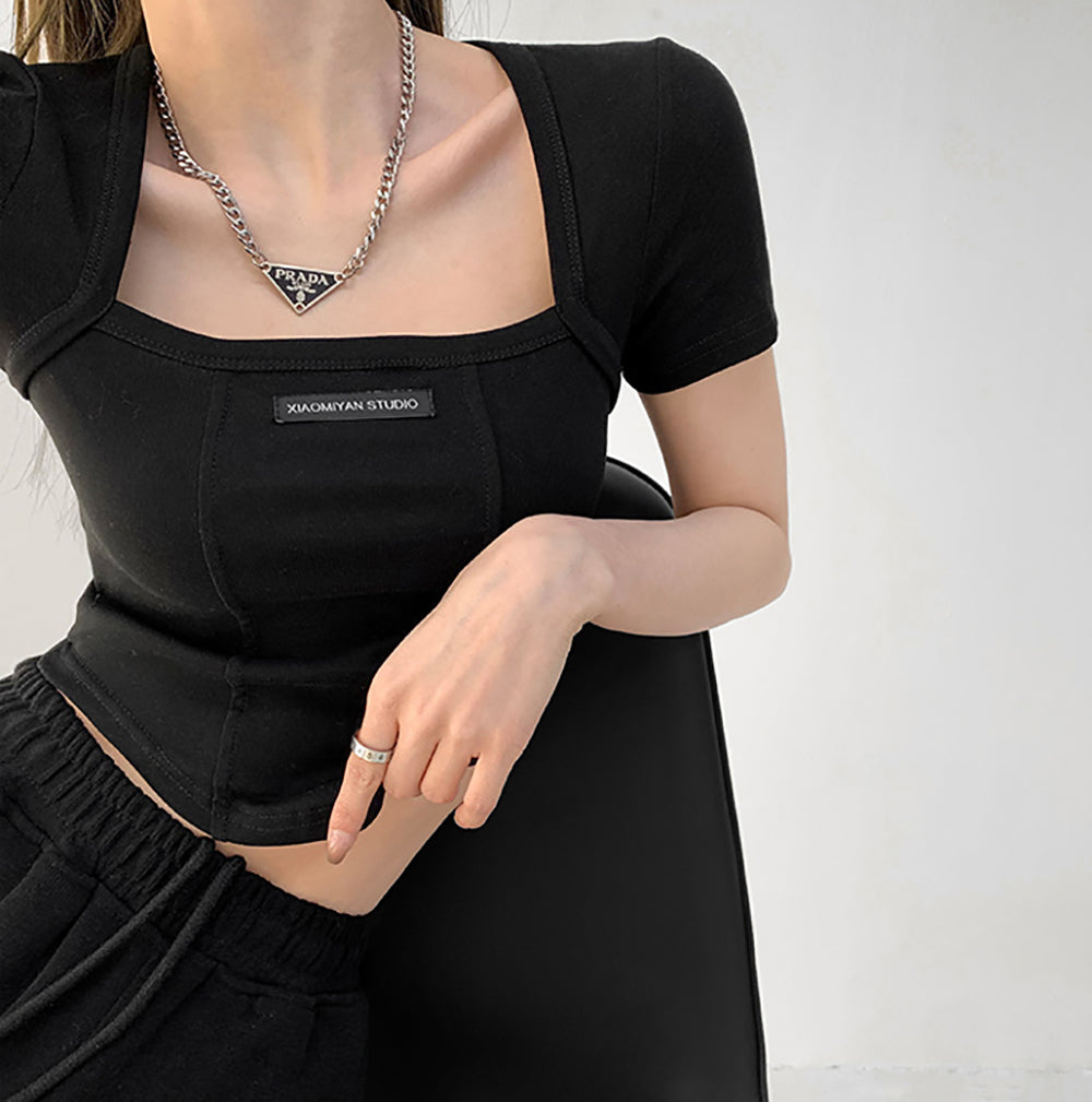 Women Graphic Printed Square Neck Top