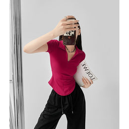 Women Solid High Neck Top