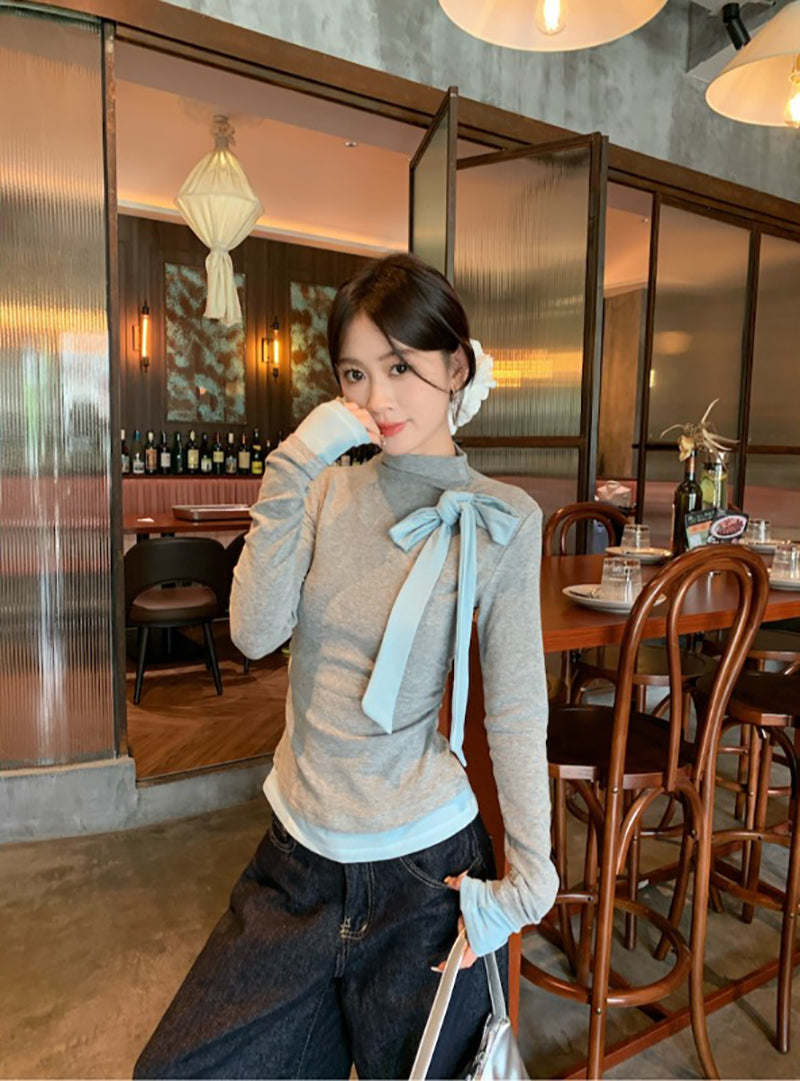 Women High Neck Long Sleeves Top