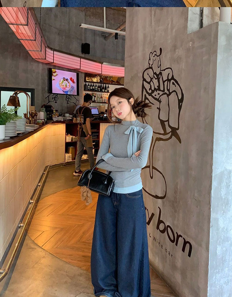 Women High Neck Long Sleeves Top