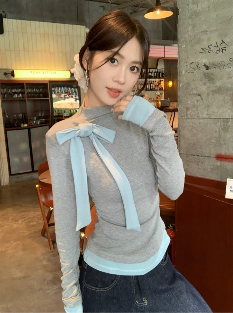 Women High Neck Long Sleeves Top