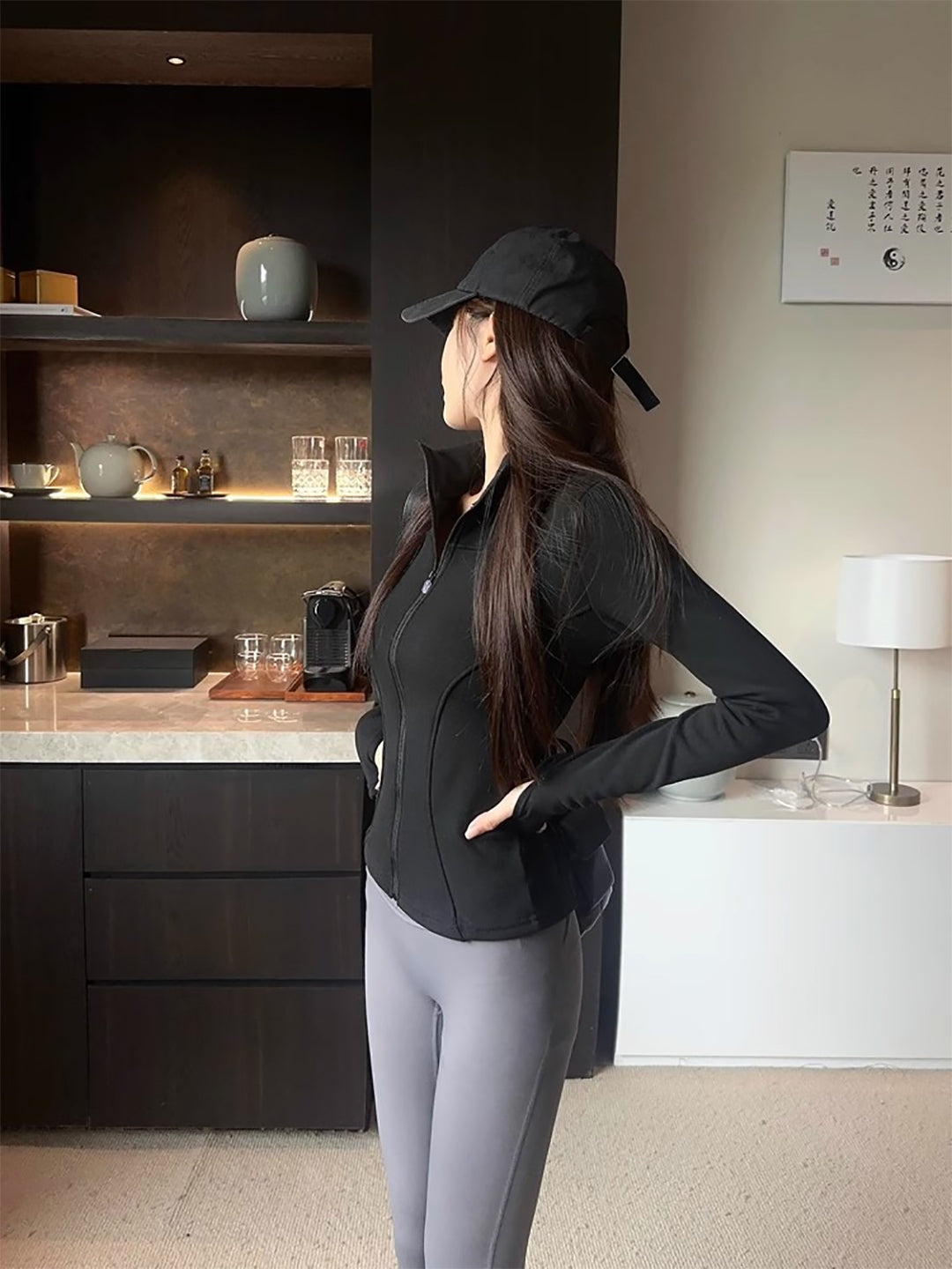 Women Mock Collar Solid Casual Tailored Insulator Jacket
