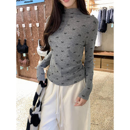 Women High Neck Extended Sleeves Top