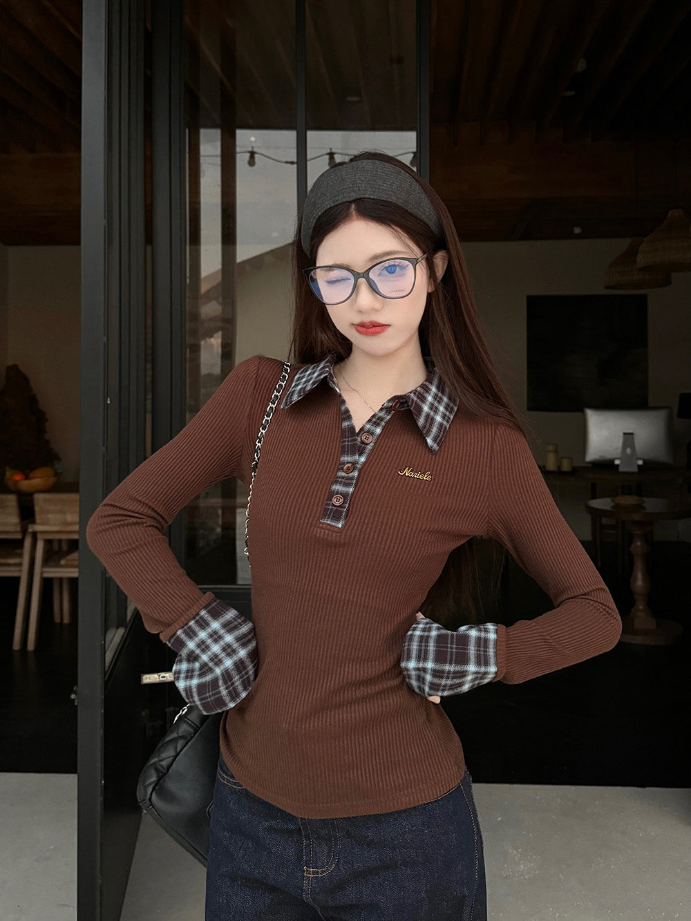 Women Checked Shirt Style Regular Top