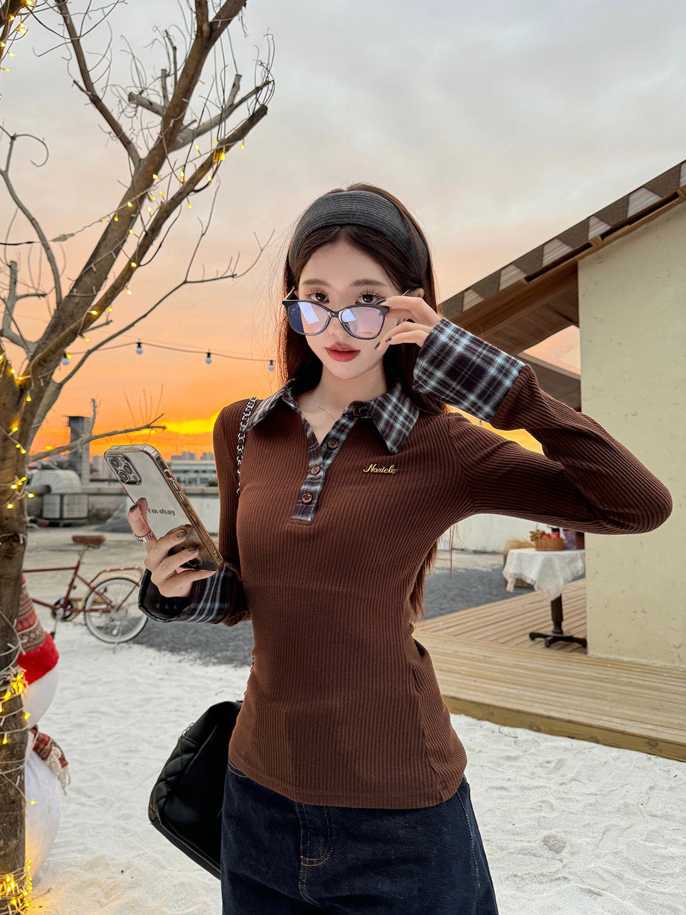 Women Checked Shirt Style Regular Top