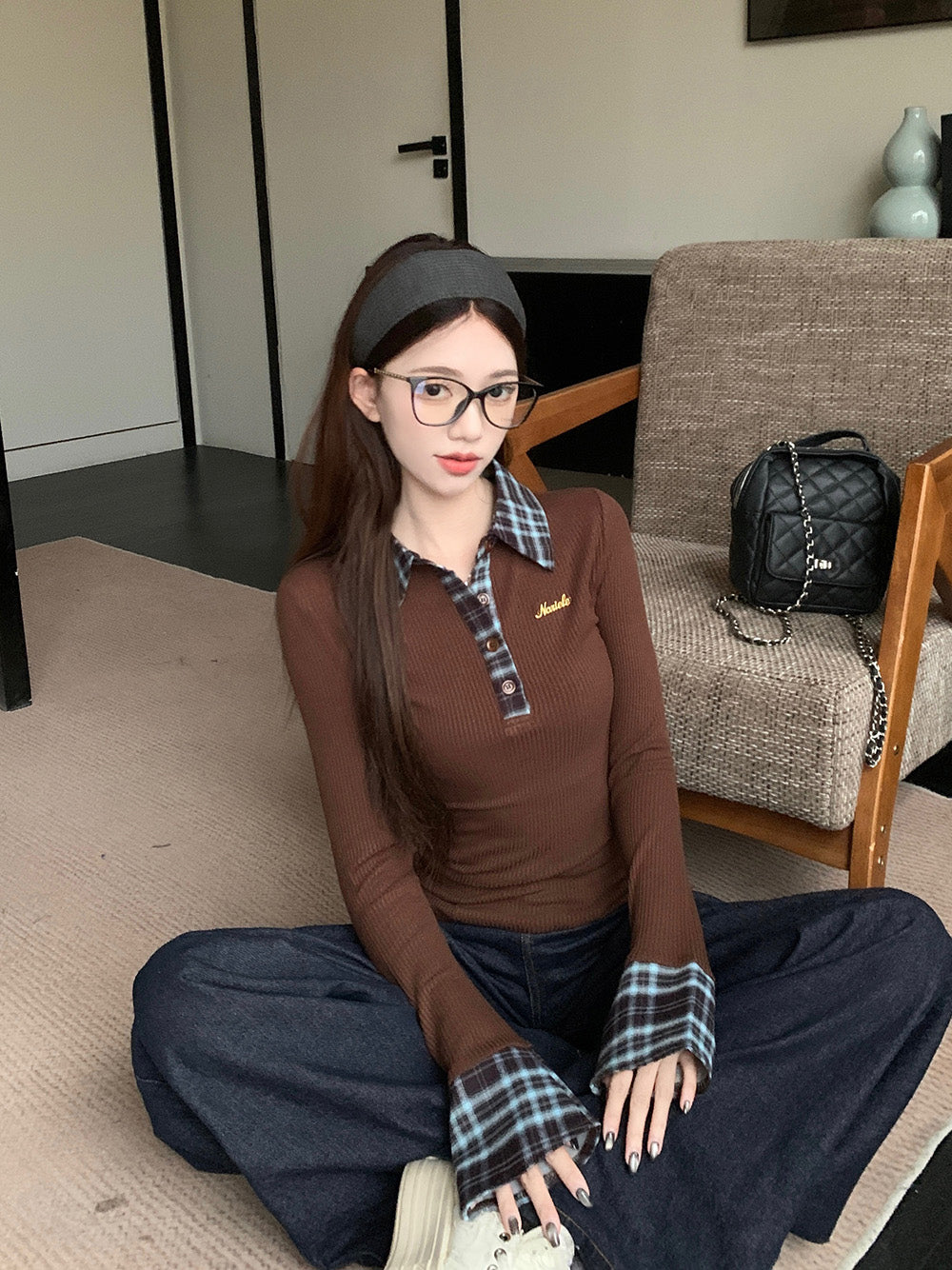 Women Checked Shirt Style Regular Top