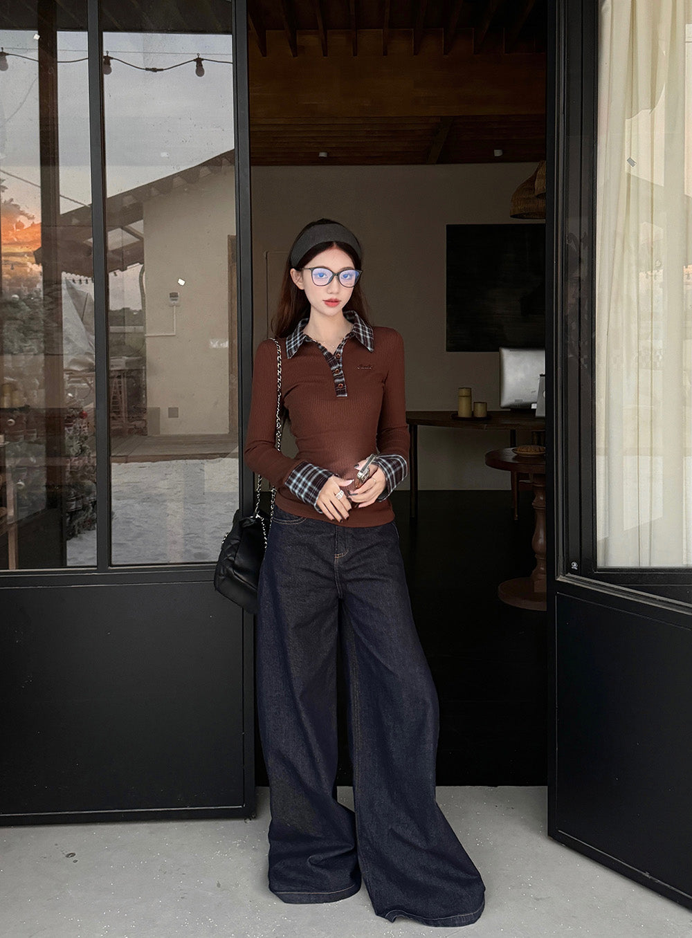 Women Checked Shirt Style Regular Top
