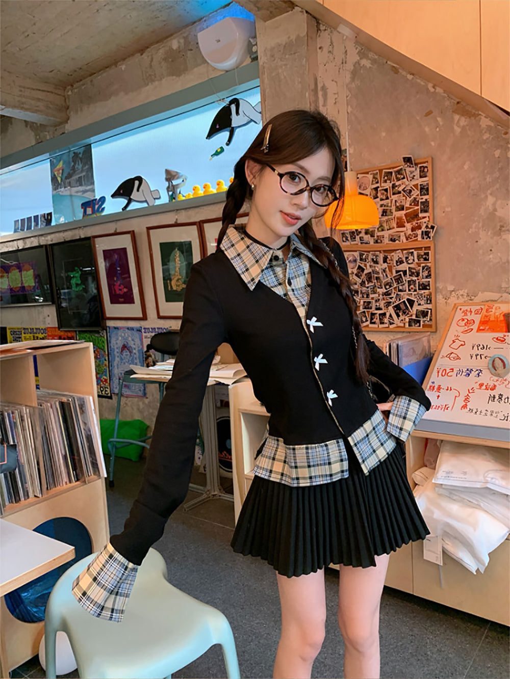 Women Checked Spread Collar Casual Shirt