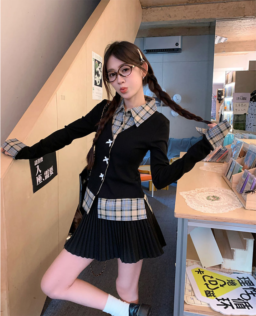 Women Checked Spread Collar Casual Shirt