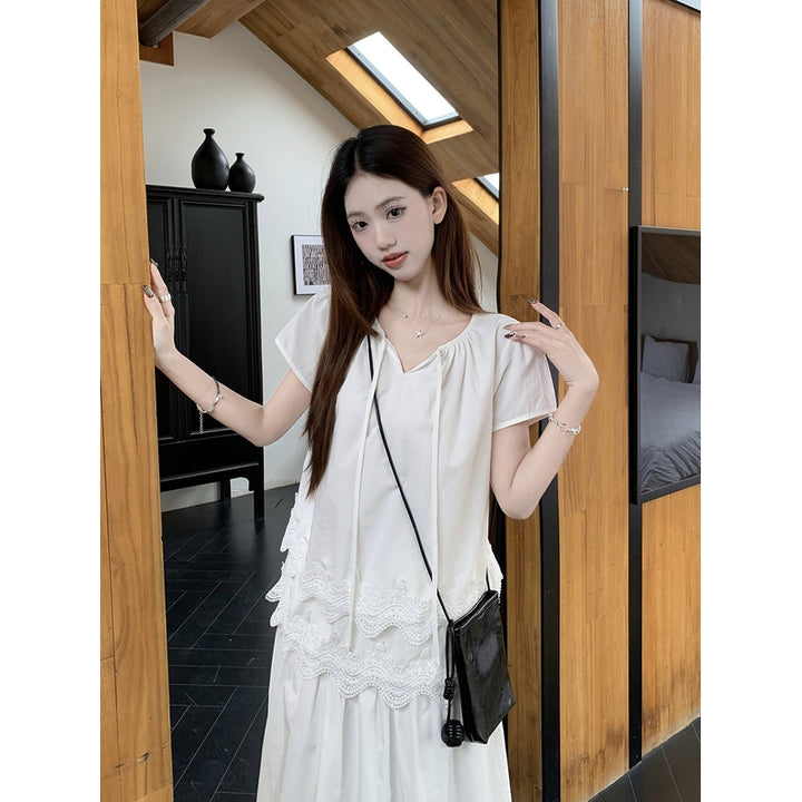 Women Tie-Up Neck Peplum Regular Top