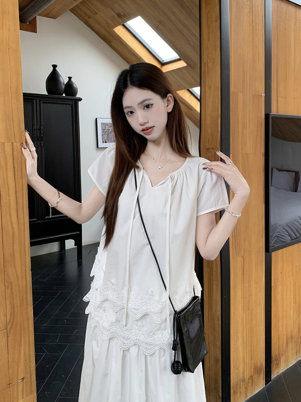 Women Tie-Up Neck Peplum Regular Top