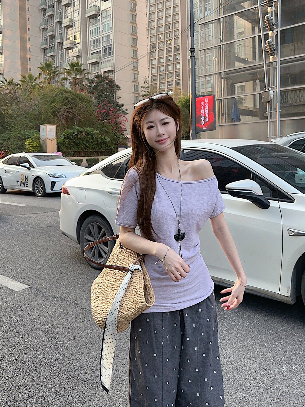 Women Boat Neck Short Sleeves Top