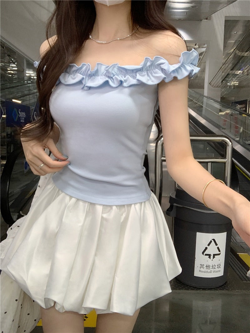 Women Off-Shoulder Ruffled Top