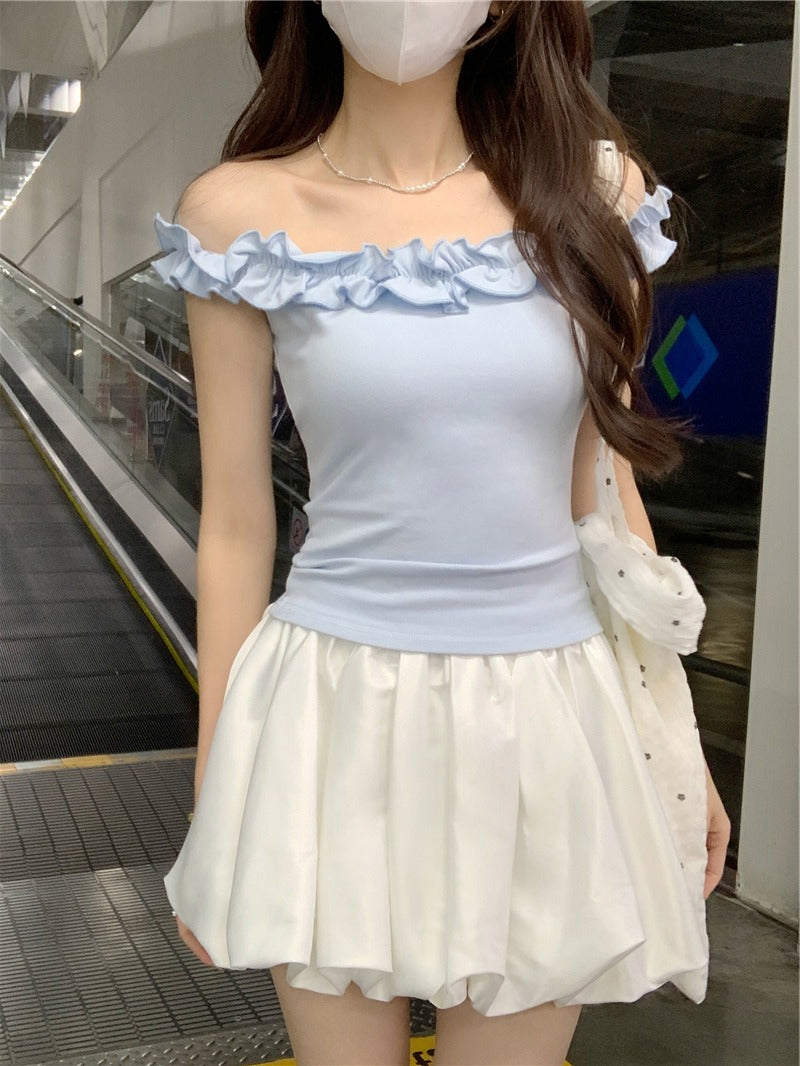 Women Off-Shoulder Ruffled Top