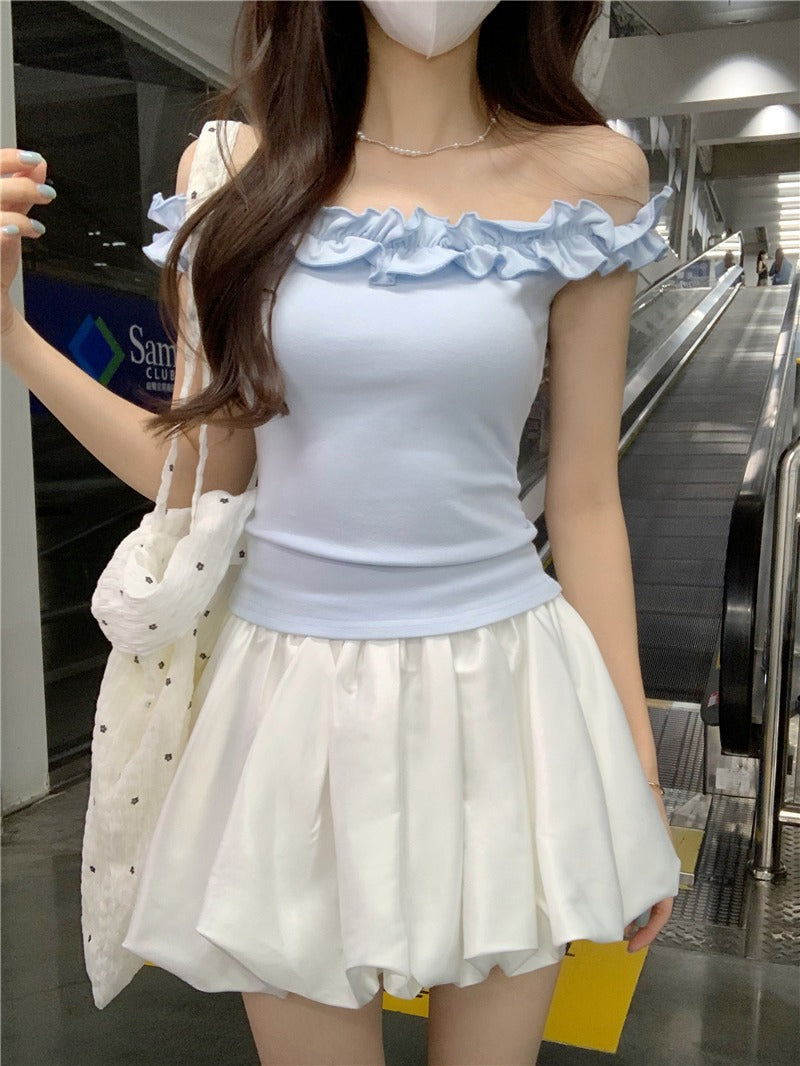 Women Off-Shoulder Ruffled Top