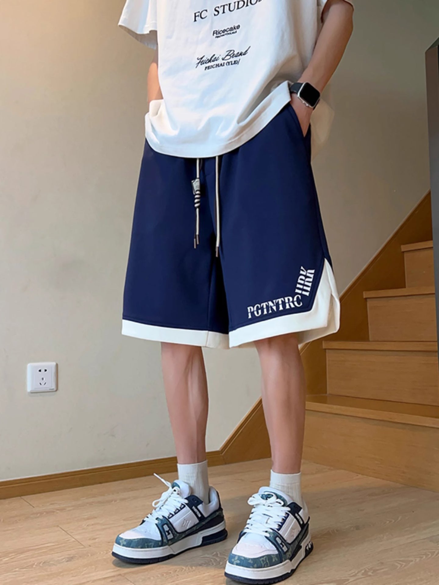 Men Typography Shorts