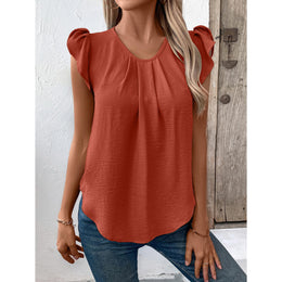 Women Solid Round Neck Top