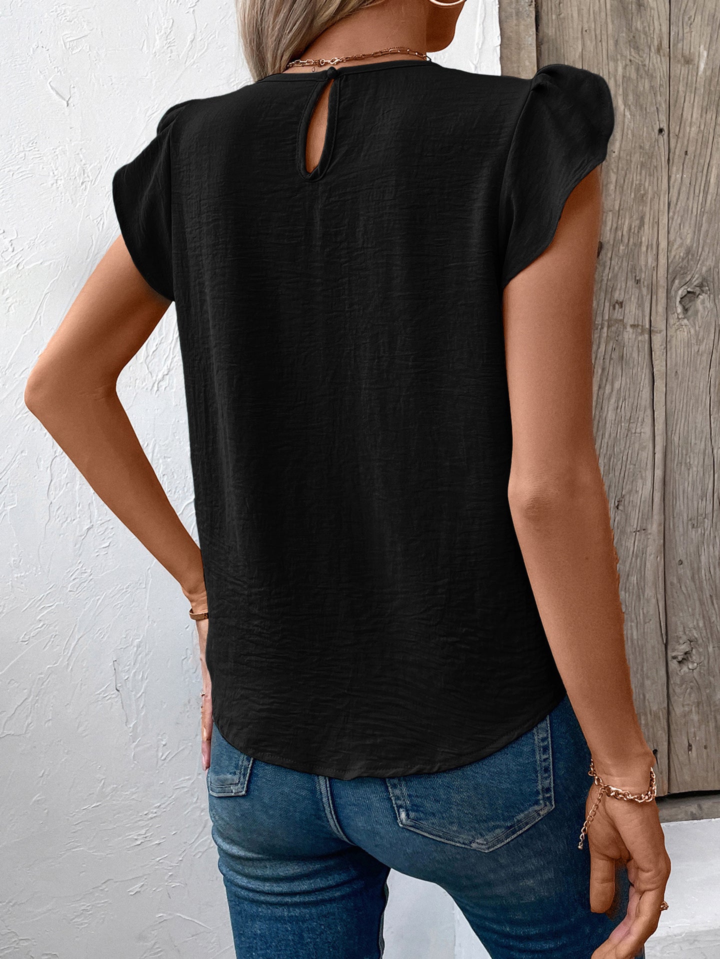 Women Solid Round Neck Top