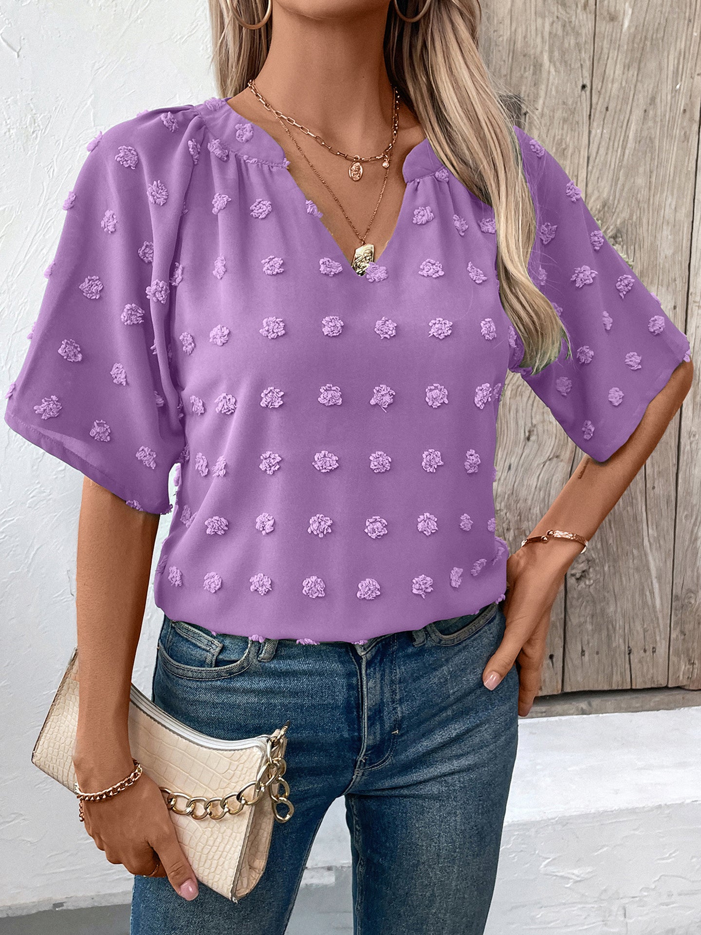 StyleCast Women Solid V-Neck Top