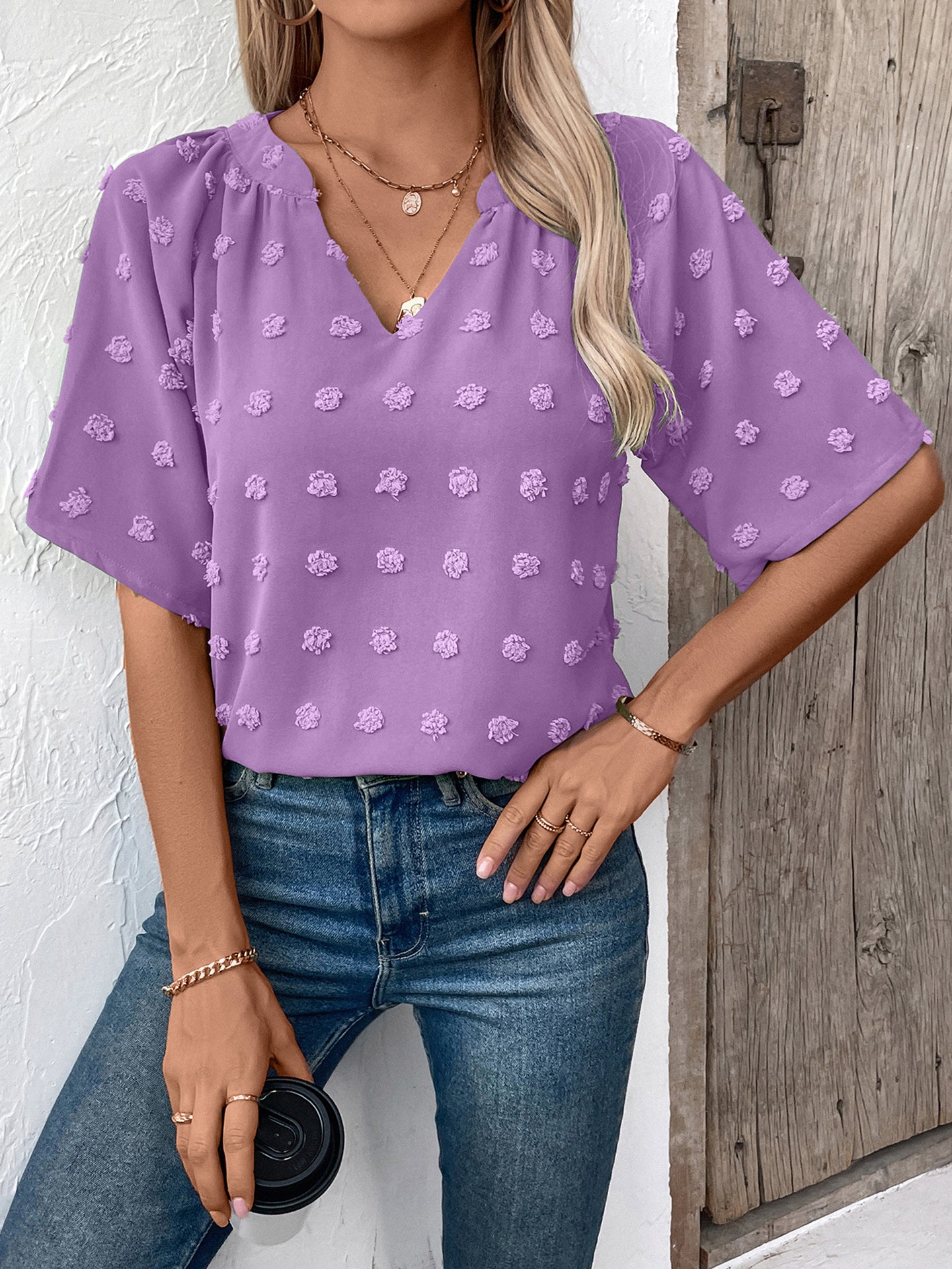 StyleCast Women Solid V-Neck Top
