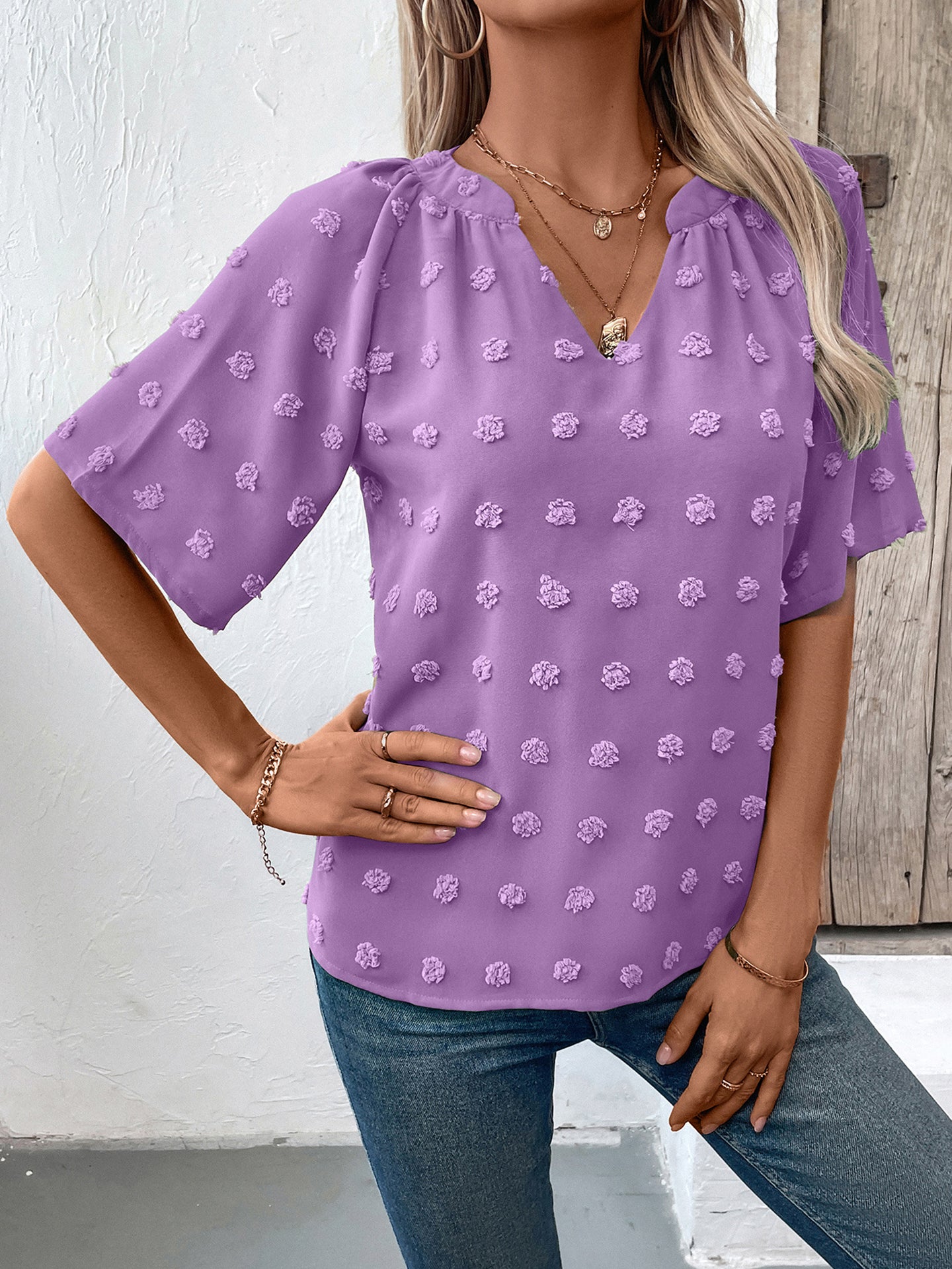 StyleCast Women Solid V-Neck Top