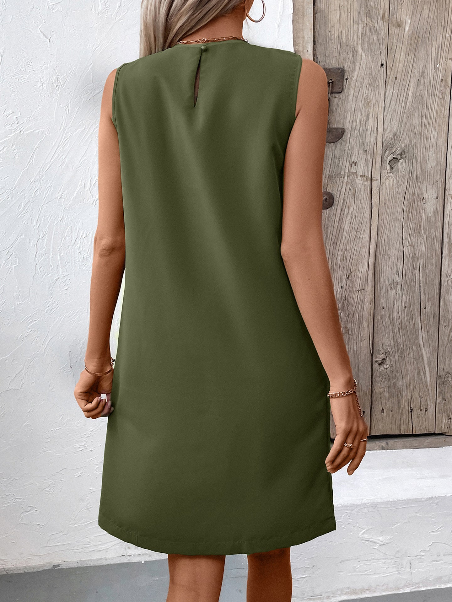 Round Neck A-Line Dress