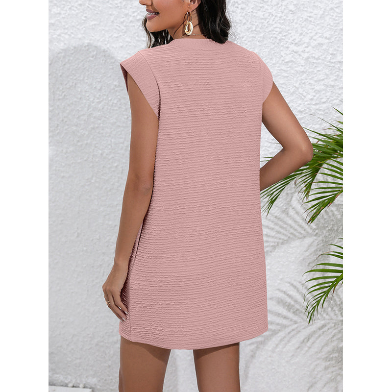 Pink Striped T-shirt Dress