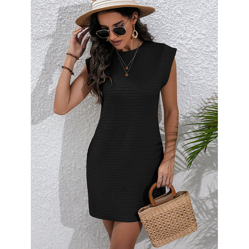 Black Solid Sleeveless Bodycon Dress