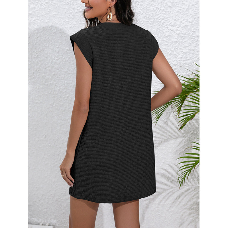 Black Solid Sleeveless Bodycon Dress