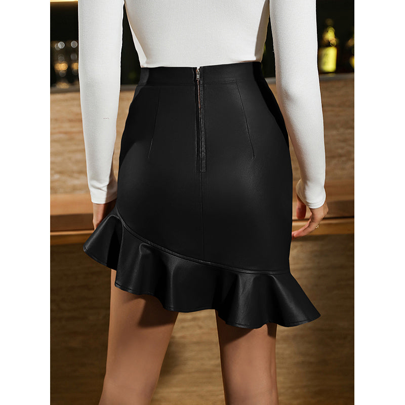 Black Mini Flared Skirt
