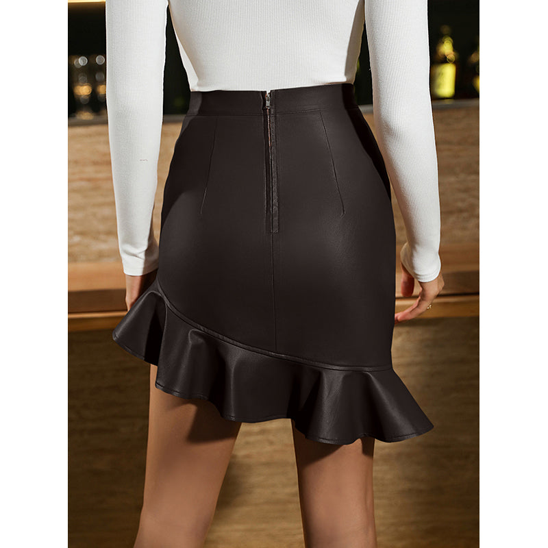 Black Flared Mini Pencil Skirts