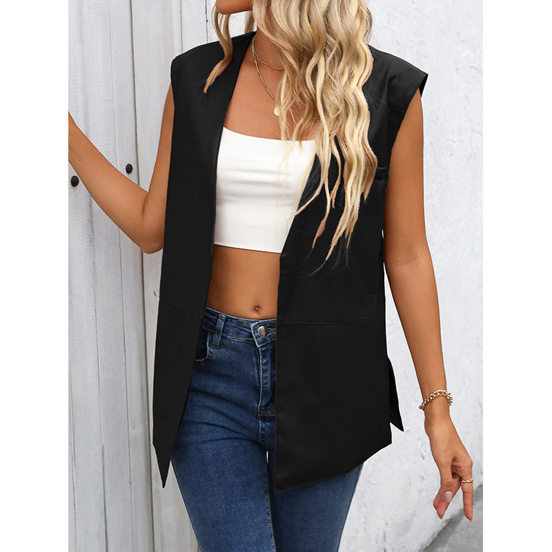 Solid Open-Front Jacket