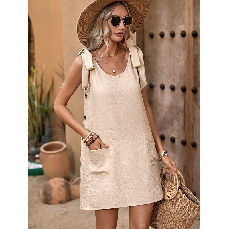 Shoulder Straps Sleeveless A-Line Dress